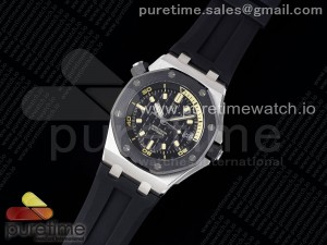 Royal Oak Offshore Diver 15720 Black Ceramic Bezel ZF 1:1 Best Edition Black Dial on Black Rubber Strap A4308