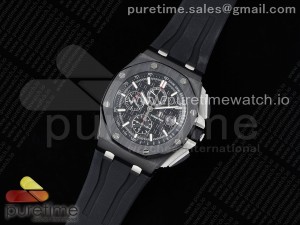 Royal Oak Offshore 44mm Black Ceramic Case APF 1:1 Best Edition Black Dial on Black Rubber Strap A3126