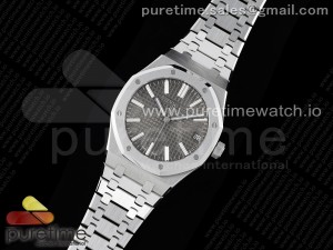 Royal Oak 41mm 15510 "50th Anniversary" SS ZF 1:1 Best Edition Gray Textured Dial on SS Bracelet A4302