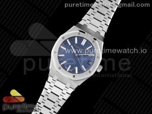 Royal Oak 41mm 15510 "50th Anniversary" SS ZF 1:1 Best Edition Blue Textured Dial on SS Bracelet A4302