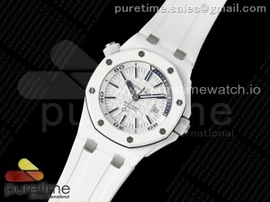 Royal Oak Offshore Diver 15707 White Ceramic APSF 1:1 Best Edition SA3120 Super Clone