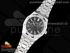 Royal Oak 41mm 15500 SS BF 1:1 Best Edition Black Textured Dial on SS Bracelet A4302