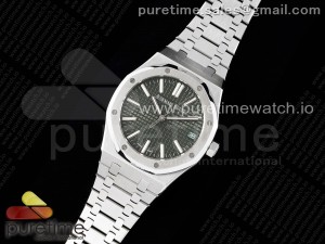 Royal Oak 41mm 15500 SS BF 1:1 Best Edition Green Textured Dial on SS Bracelet A4302