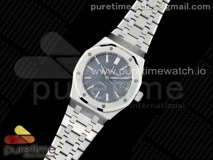 Royal Oak 37mm 15450 SS APSF 1:1 Best Edition Blue Textured Dial on SS Bracelet SA3120 Super Clone