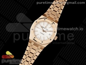 Royal Oak 37mm 15450 RG IPF Best Edition White Dial on RG Bracelet SA3120 Super Clone