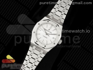 Royal Oak 37mm 15450 SS IPF Best Edition White Dial on SS Bracelet SA3120 Super Clone