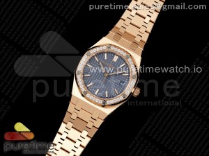 Royal Oak 34mm RG BF Best Edition Blue Dial Diamonds Bezel on RG Bracelet A5800