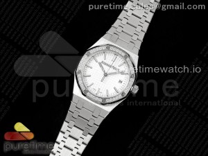 Royal Oak 34mm SS BF Best Edition White Dial Diamonds Bezel on SS Bracelet A5800