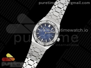 Royal Oak 34mm SS BF Best Edition Blue Diamonds Dial Diamonds Bezel on SS Bracelet A5800