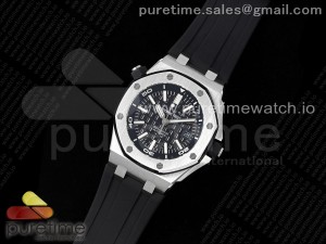 Royal Oak Offshore Diver 15710 IPF 1:1 Best Edition Black Dial on Black Rubber Strap SA3120 Super Clone