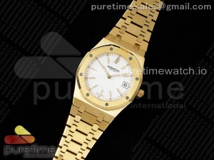 Royal Oak 39mm 15202 YG IPF 1:1 Best Edition White Textured Dial on YG Bracelet A2121