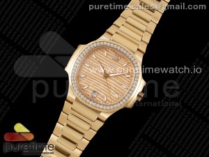 Nautilus 7118 Ladies RG PPF 1:1 Best Edition RG Dial Diamonds Bezel on RG Bracelet 324CS