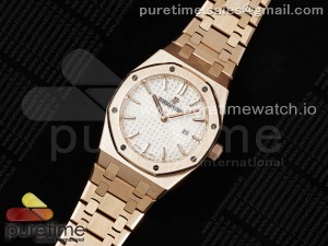 Lady Royal Oak 33mm RG ZF 1:1 Best Edition White Dial on RG Bracelet ETA Quartz