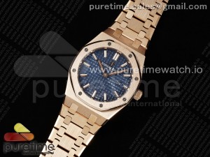 Lady Royal Oak 33mm RG ZF 1:1 Best Edition Blue Dial on RG Bracelet ETA Quartz