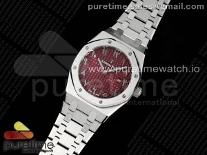 Lady Royal Oak 33mm SS ZF 1:1 Best Edition Red Arabic Dial on SS Bracelet ETA Quartz