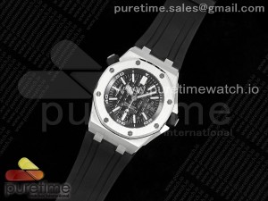 Royal Oak Offshore Diver 15703 APSF 1:1 Best Edition Black Dial on Black Rubber Strap MIYOTA9015