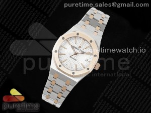 Royal Oak 37mm 15450 SS/RG APSF 1:1 Best Edition White Textured Dial on SS/RG Bracelet SA3120 Super Clone