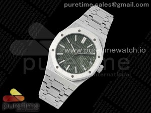 Royal Oak 41mm 15510 "50th Anniversary" SS SF 1:1 Best Edition Green Dial on SS Bracelet SA4302 Super Clone