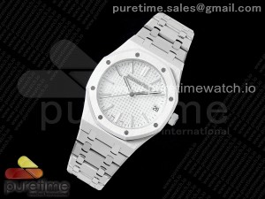 Royal Oak 41mm 15510 "50th Anniversary" SS SF 1:1 Best Edition White Dial on SS Bracelet SA4302 Super Clone