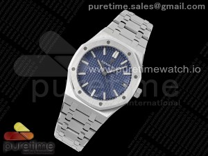 Royal Oak 41mm 15500 SS SF 1:1 Best Edition Blue Dial on SS Bracelet SA4302 Super Clone