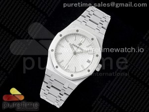 Royal Oak 41mm 15500 SS SF 1:1 Best Edition White Dial on SS Bracelet SA4302 Super Clone