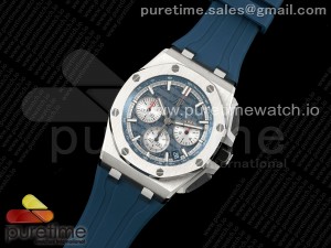 Royal Oak Offshore 43mm 26420ti Titanium APPF Best Edition Blue Dial on Blue Rubber Strap A4401