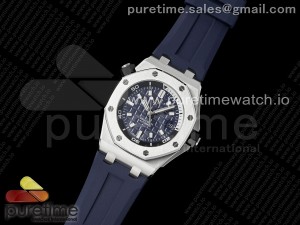 Royal Oak Offshore Diver 15720 IPF Best Edition Blue Dial on Blue Rubber Strap A4308 V2