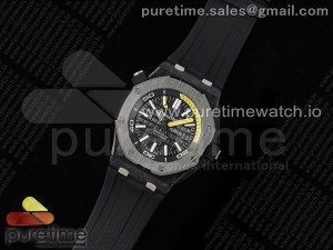 Royal Oak Offshore Diver 15706 Forged Carbon IPF Best Edition on Rubber Strap MIYOTA 9015