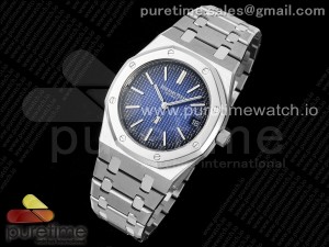 Royal Oak 39mm 15202IP Titanium ZF 1:1 Best Edition Blue Textured Dial on SS Bracelet A2121 V2