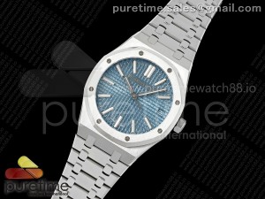 Royal Oak 41mm 15510 "50 Anniversary" SS IPF 1:1 Best Edition Ice Blue Dial on SS Bracelet SA4302 Super Clone