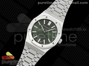 Royal Oak 41mm 15510 "50 Anniversary" SS IPF 1:1 Best Edition Green Dial on SS Bracelet SA4302 Super Clone