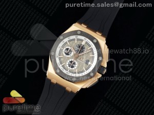 Royal Oak Offshore 44mm RG TKF 1:1 Best Edition Gray Dial on Black Rubber Strap A3126