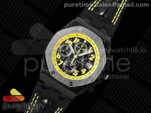Royal Oak Offshore 'Bumble Bee' TKF Best Edition on Black Leather Strap A3126