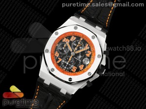 Royal Oak Offshore 42mm Volcano TKF Best Edition Black Dial on Black Leather Strap A7750