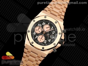 Royal Oak Offshore 42mm RG TKF Best Edition Black Dial on RG Bracelet A7750