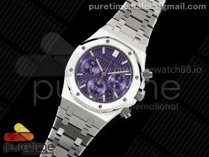 Royal Oak Chrono 26240 SS BF Best Edition Purple Dial on SS Bracelet A7750