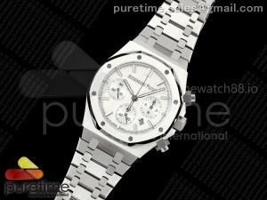 Royal Oak Chrono 26240 SS BF Best Edition White Dial on SS Bracelet A7750