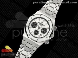 Royal Oak Chrono 26240 SS BF Best Edition White/Black Dial on SS Bracelet A7750