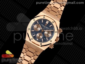 Royal Oak Chrono 26240 RG BF Best Edition Blue/RG Dial Style 2 on RG Bracelet A7750