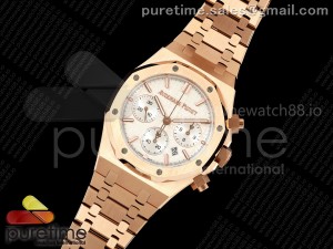 Royal Oak Chrono 26240 RG BF Best Edition White Dial on RG Bracelet A7750