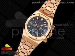 Royal Oak Chrono 26240 RG BF Best Edition Blue Dial on RG Bracelet A7750
