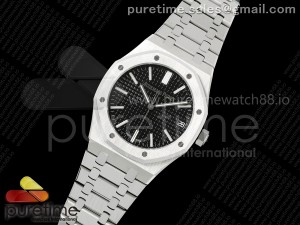Royal Oak 41mm 15510 SS TKF 1:1 Best Edition Black Dial on SS Bracelet SA4302 Super Clone
