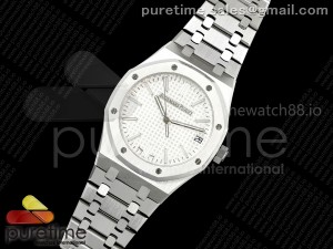 Royal Oak 41mm 15510 SS TKF 1:1 Best Edition White Dial on SS Bracelet SA4302 Super Clone