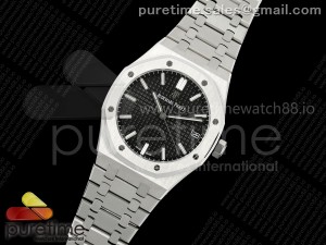 Royal Oak 41mm 15500 SS TKF 1:1 Best Edition Black Dial on SS Bracelet SA4302 Super Clone