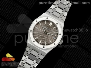 Royal Oak 41mm 15500 SS TKF 1:1 Best Edition Gray Dial on SS Bracelet SA4302 Super Clone