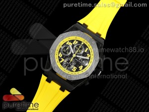 Royal Oak Offshore 'Bumble Bee' TKF Best Edition on Yellow Rubber Strap A7750