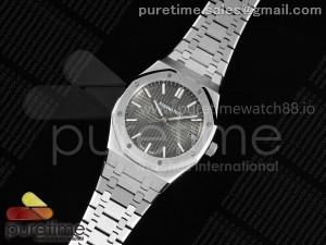 Royal Oak 15500 SS APSF 1:1 Best Edition Gray Dial on SS Bracelet SA4302 Super Clone V2 (SW Dial)