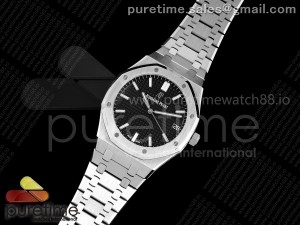Royal Oak 15500 SS APSF 1:1 Best Edition Black Dial on SS Bracelet SA4302 Super Clone V2 (SW Dial)