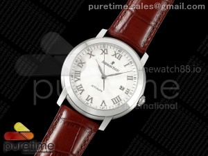 Jules Audemars 15120 SS OMF 1:1 Best Edition White Textured Dial on Brown Leather Strap A3120