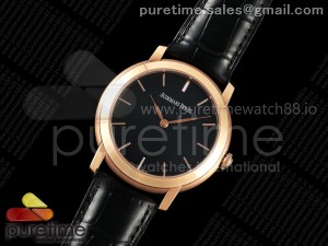 Jules Audemars 15120 RG OMF 1:1 Best Edition Black Dial on Black Leather Strap A3120